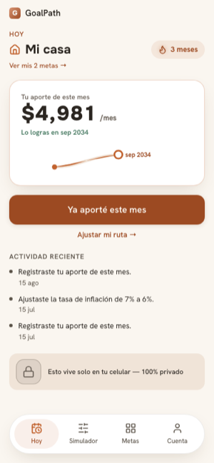 Tu aporte mensual real, al instante